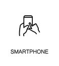 Hand with smarphone, tablet icon