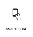 Hand with smarphone, tablet icon