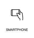 Hand with smarphone, tablet icon