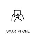 Hand with smarphone, tablet icon