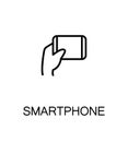 Hand with smarphone, tablet icon