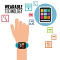 Hand smart watch new wearable technology