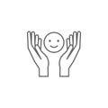 Hand, smile, friends icon. Element of friendship icon. Thin line icon for website design and development, app development. Premium