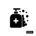 Hand Soap Icon, Hand Soap Sign/Symbol Silhouette Vector Royalty Free Stock Photo