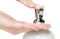 Hand soap with pumping lotion from bottle Royalty Free Stock Photo