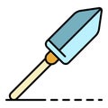 Hand spade icon color outline vector