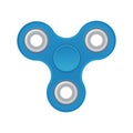 Hand spinner. Blue color. Realistic vector illustration isolated on white background. Top view. Royalty Free Stock Photo