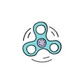 Hand spinner doodle icon, vector illustration Royalty Free Stock Photo