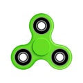 Hand spinner fidget vector illustration. Relaxation hand spinner green device