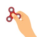 Hand spinner flat illustration. Hand spinner tricks. Badges, labels, banners, advertisements, brochures, business templates