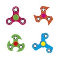 Hand spinner toy flat style, isolated on white background.