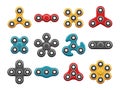 Hand spinner toys flat vector icons