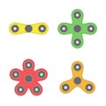 Hand spinner toys set. Royalty Free Stock Photo