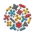 Hand spinners or fidget spinner toys vector icons Royalty Free Stock Photo