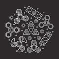 Hand Spinners illustration. Vector icons set Royalty Free Stock Photo