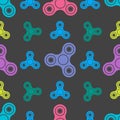 Hand Spinners Seamless pattern on white background. Vector illustration Royalty Free Stock Photo