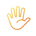 Hand with splayed fingers pixel perfect gradient linear vector icon