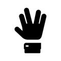Hand spock icon,Vulcan Salute Vector Icon