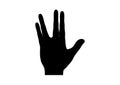 Spock hand icon black silhouette vector