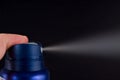 Hand spraying with spray Royalty Free Stock Photo