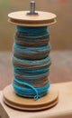 Hand spun yarn on bobbin Royalty Free Stock Photo