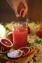 Fresh juice. Tarocco Red Orange Juice