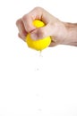 Hand squeezing lemon Royalty Free Stock Photo