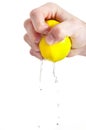 Hand squeezing lemon