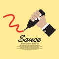 Hand Squeezing A Sauce Bottle Royalty Free Stock Photo