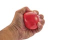 Hand squeezing a stress ball