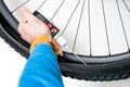 Hand squeezing a tubeless milk bottle