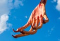 Hand of statue devil. Royalty Free Stock Photo