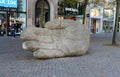 Hand statue on Meir in Antwerp, Belgium Royalty Free Stock Photo