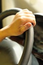 hand on steeringwheel Royalty Free Stock Photo