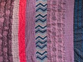 hand stitched patchwork cloth from fabric stripes Royalty Free Stock Photo