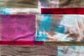 Hand-stitched patchwork cloth from velvet fabric