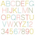 Hand stitched vector alphabet font