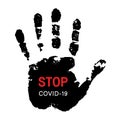 Hand Stop Covid-19. Coronavirus Icon Vector for Infographic. CoV-2019 prevention, coronavirus symptoms.