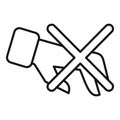 Hand stop theft icon outline vector. Secure cyber