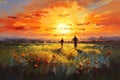 Hand in Hand: A Sunset Stroll Through the Endless Fields of Love