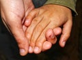 Hand in hand with support, keep in touch Royalty Free Stock Photo
