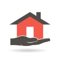 Hand Supporting a House illustration