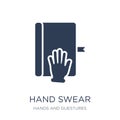 hand Swear icon. Trendy flat vector hand Swear icon on white background from Hands and guestures collection