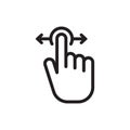 Hand swipe icon, horizontal scroll