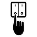 Hand switch light icon, simple style