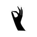 Hand symbol icon vector. Hand illustration sign. Symbol shown by the hand sign.