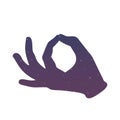 hand symbol mudra jnana mantra buddhism hinduism yoga India meditation space blue and purple sky star zen icon vector Royalty Free Stock Photo