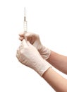 Hand syringe with a antibiotic