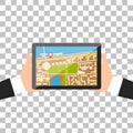 Hand with Tablet Navigation Design