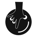 Hand take bowling ball icon, simple style